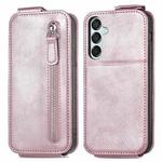 For Samsung Galaxy M15 Zipper Wallet Vertical Flip Leather Phone Case(Pink)