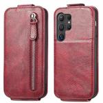 For Samsung Galaxy S24 Ultra 5G Zipper Wallet Vertical Flip Leather Phone Case(Red)