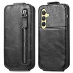 For Samsung Galaxy S24+ 5G Zipper Wallet Vertical Flip Leather Phone Case(Black)