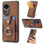 For Huawei Nova 13 Retro Skin-feel Ring Card Wallet Phone Case(Brown)