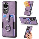 For Huawei Nova 13 Retro Skin-feel Ring Card Wallet Phone Case(Purple)