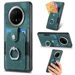 For Huawei Mate 70 Pro Retro Skin-feel Ring Card Wallet Phone Case(Green)