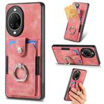For Huawei nova 14 Retro Skin-feel Ring Card Wallet Phone Case(Pink)