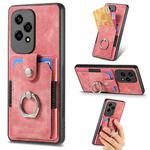 For Honor 200 Lite Retro Skin-feel Ring Card Wallet Phone Case(Pink)