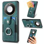 For Honor X60 Retro Skin-feel Ring Card Wallet Phone Case(Green)