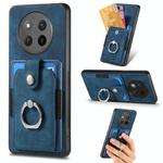 For Honor X60 Pro Retro Skin-feel Ring Card Wallet Phone Case(Blue)