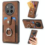 For Honor X60 Pro Retro Skin-feel Ring Card Wallet Phone Case(Brown)