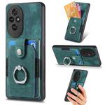 For Honor 200 Retro Skin-feel Ring Card Wallet Phone Case(Green)