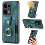 For OPPO Reno13 Retro Skin-feel Ring Card Wallet Phone Case(Green)