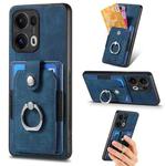 For OPPO Reno13 Pro Retro Skin-feel Ring Card Wallet Phone Case(Blue)