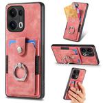 For OPPO Reno13 Pro Retro Skin-feel Ring Card Wallet Phone Case(Pink)
