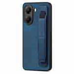 For Redmi Turbo 4 Retro Wristband Holder Leather Back Phone Case(Blue)