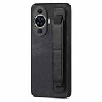 For Huawei nova 11 Retro Wristband Holder Leather Back Phone Case(Black)