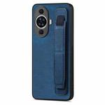 For Huawei nova 11 Retro Wristband Holder Leather Back Phone Case(Blue)