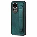 For Huawei Nova 13 Retro Wristband Holder Leather Back Phone Case(Green)