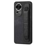 For Huawei Nova 13 Retro Wristband Holder Leather Back Phone Case(Black)