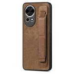 For Huawei Nova 13 Retro Wristband Holder Leather Back Phone Case(Brown)