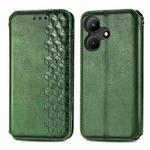 For Infinix Hot 30i Cubic Grid Pressed Magnetic Leather Phone Case(Green)