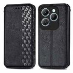 For Infinix Hot 40 4G Cubic Grid Pressed Magnetic Leather Phone Case(Black)