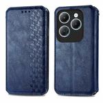 For Infinix Hot 40 4G Cubic Grid Pressed Magnetic Leather Phone Case(Blue)