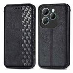 For Infinix Hot 40 Pro Cubic Grid Pressed Magnetic Leather Phone Case(Black)