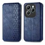 For Infinix Hot 40 Pro Cubic Grid Pressed Magnetic Leather Phone Case(Blue)