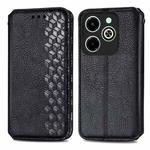 For Infinix Hot 40i Cubic Grid Pressed Magnetic Leather Phone Case(Black)