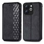 For Infinix Smart 8 Cubic Grid Pressed Magnetic Leather Phone Case(Black)