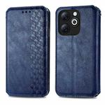 For Infinix Smart 8 Cubic Grid Pressed Magnetic Leather Phone Case(Blue)