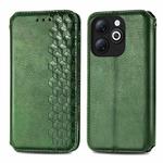 For Infinix Smart 8 Cubic Grid Pressed Magnetic Leather Phone Case(Green)