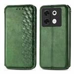 For Infinix Zero 30 5G Cubic Grid Pressed Magnetic Leather Phone Case(Green)