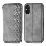 For Sony Xperia 5 V Cubic Grid Pressed Magnetic Leather Phone Case(Grey)