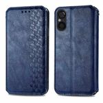 For Sony Xperia 5 V Cubic Grid Pressed Magnetic Leather Phone Case(Blue)