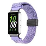 For Samsung Galaxy Fit3 Magnetic Buckle Nylon Braid Watch Band(Purple)