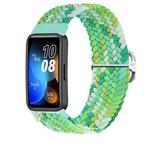 For Huawei Band 9 Adjustable Slide Buckle Braided Watch Band(Bright Green)