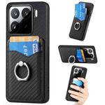 For Xiaomi 15 Carbon Fiber Card Wallet Ring Phone Case(Black)