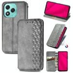 For Honor 400 Lite Cubic Grid Pressed Magnetic Leather Phone Case(Gray)
