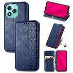 For Honor 400 Lite Cubic Grid Pressed Magnetic Leather Phone Case(Blue)