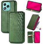 For Honor 400 Lite Cubic Grid Pressed Magnetic Leather Phone Case(Green)