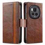 For Honor Magic6 Pro CaseNeo Splicing Dual Magnetic Buckle Leather Phone Case(Brown)