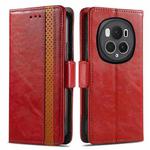 For Honor Magic6 Pro CaseNeo Splicing Dual Magnetic Buckle Leather Phone Case(Red)