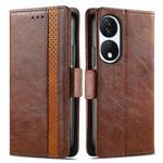 For Honor X7b CaseNeo Splicing Dual Magnetic Buckle Leather Phone Case(Brown)