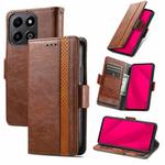 For Honor 200 Smart CaseNeo Splicing Dual Magnetic Buckle Leather Phone Case(Brown)