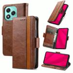 For Honor 400 Lite CaseNeo Splicing Dual Magnetic Buckle Leather Phone Case(Brown)