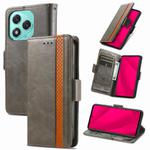 For Honor 400 Lite CaseNeo Splicing Dual Magnetic Buckle Leather Phone Case(Gray)