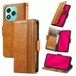 For Honor 400 Lite CaseNeo Splicing Dual Magnetic Buckle Leather Phone Case(Khaki)