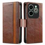 For Infinix Hot 40i CaseNeo Splicing Dual Magnetic Buckle Leather Phone Case(Brown)