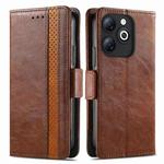 For Infinix Smart 8 CaseNeo Splicing Dual Magnetic Buckle Leather Phone Case(Brown)