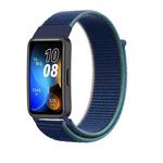 For Huawei Watch Band 9 / 9 NFC Nylon Loop Hook and Loop Fastener Watch Band(Deep Navy Blue)