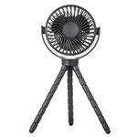 WX1020 Portable Handheld Summer Fan Flexible Octopus Tripod Baby Stroller Desktop Fan(Black)